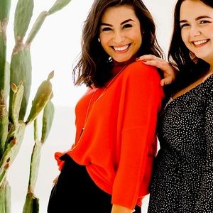 NWT FRNCH Red 3/4 Sleeve Lightweight Sweater